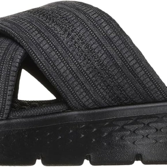 Women's Crossband Slide Sandal Vegan Memory Foam Support Comfortable - Picture 5 of 5